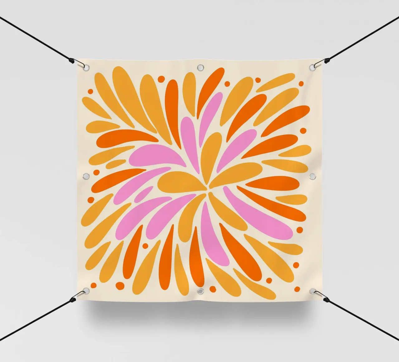 Floral burst - yellow, pink, orange pvc cover by Wackapacka