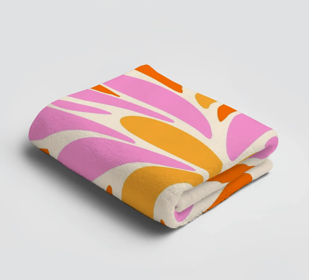 Floral burst - yellow, pink, orange towel by Wackapacka