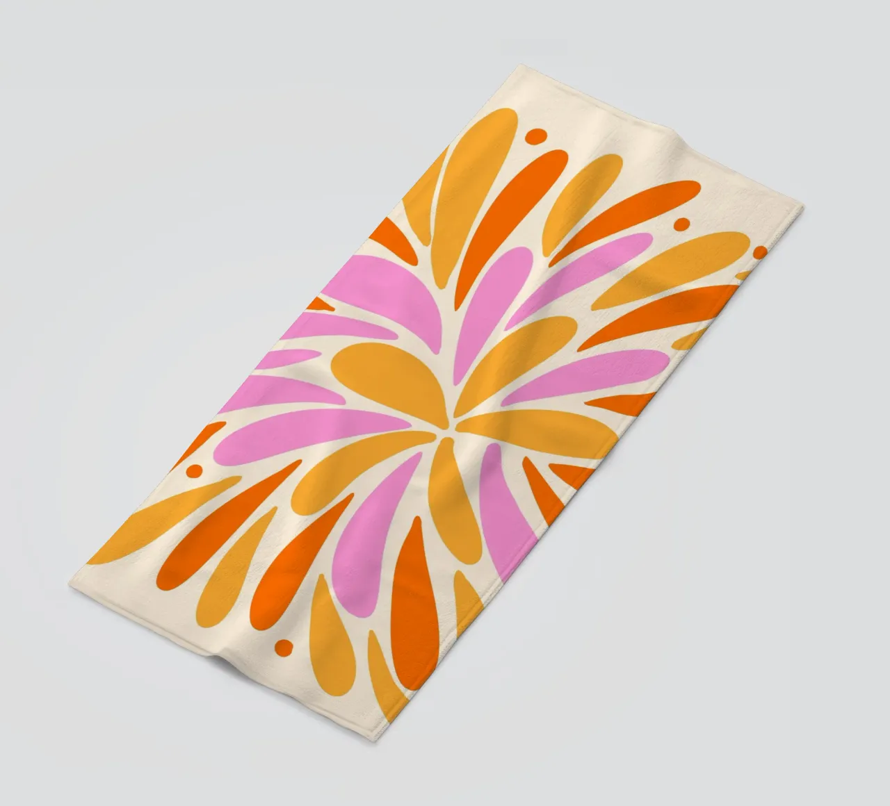 Floral burst - yellow, pink, orange beach towel by Wackapacka