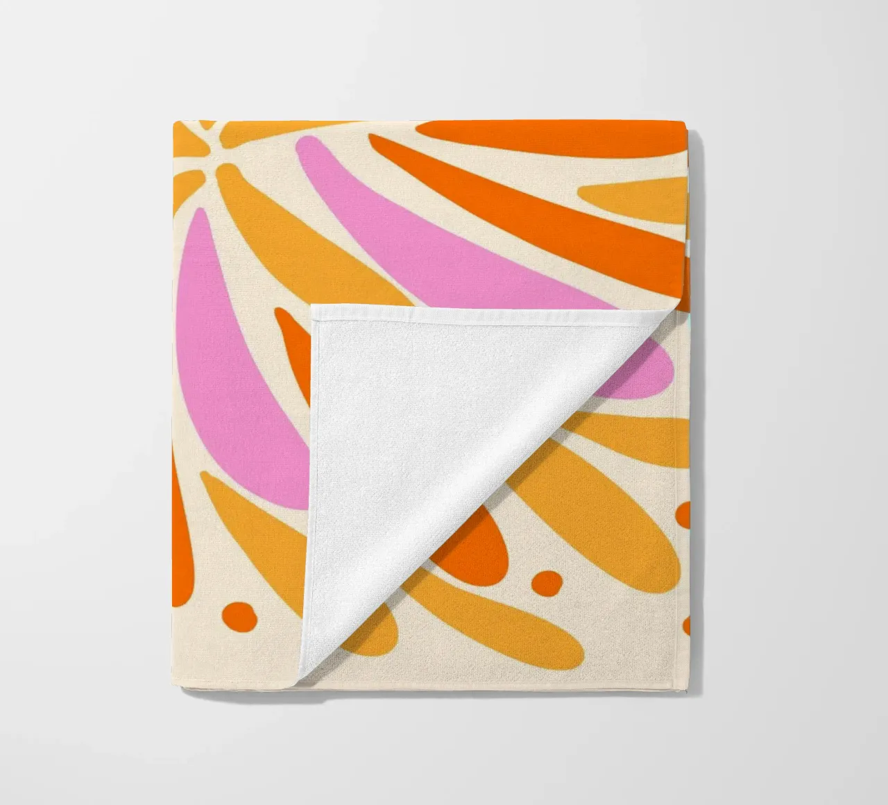 Floral burst - yellow, pink, orange beach towel by Wackapacka