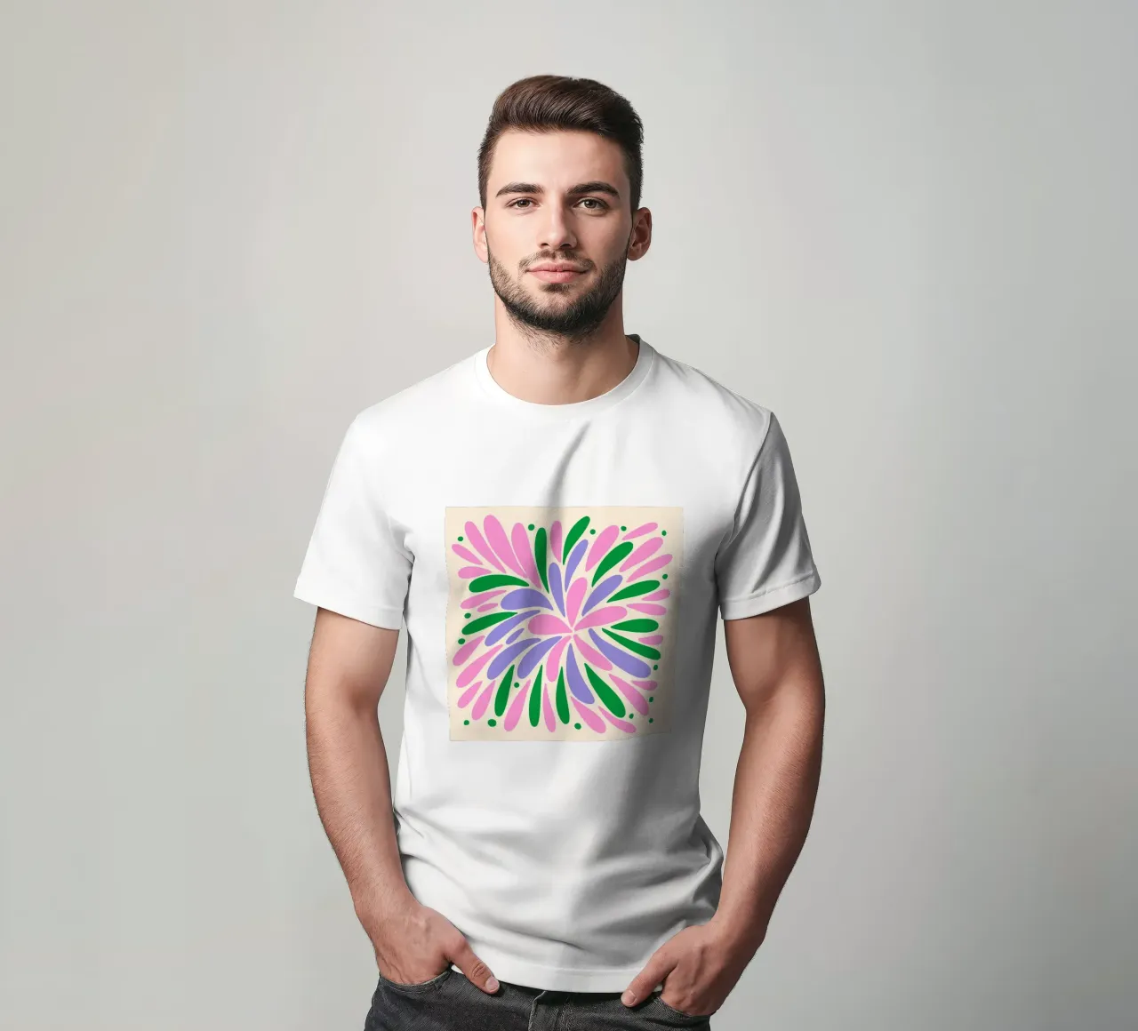 Esplosione floreale - rosa, verde, viola t-shirt da Wackapacka