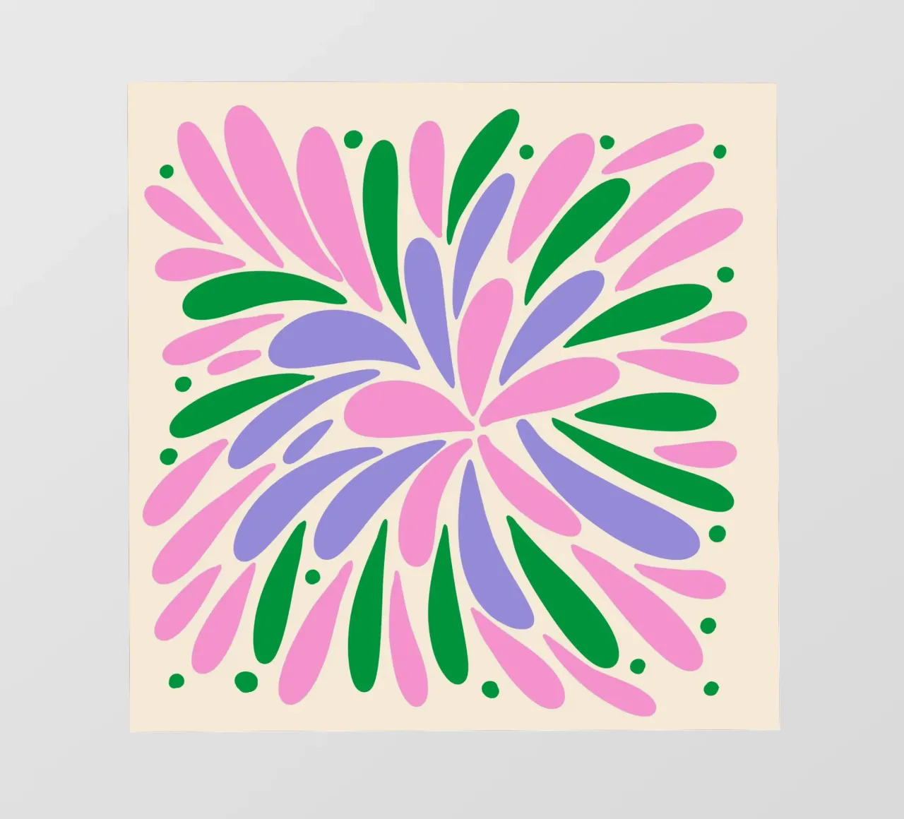 Esplosione floreale - rosa, verde, viola telo in pvc da Wackapacka