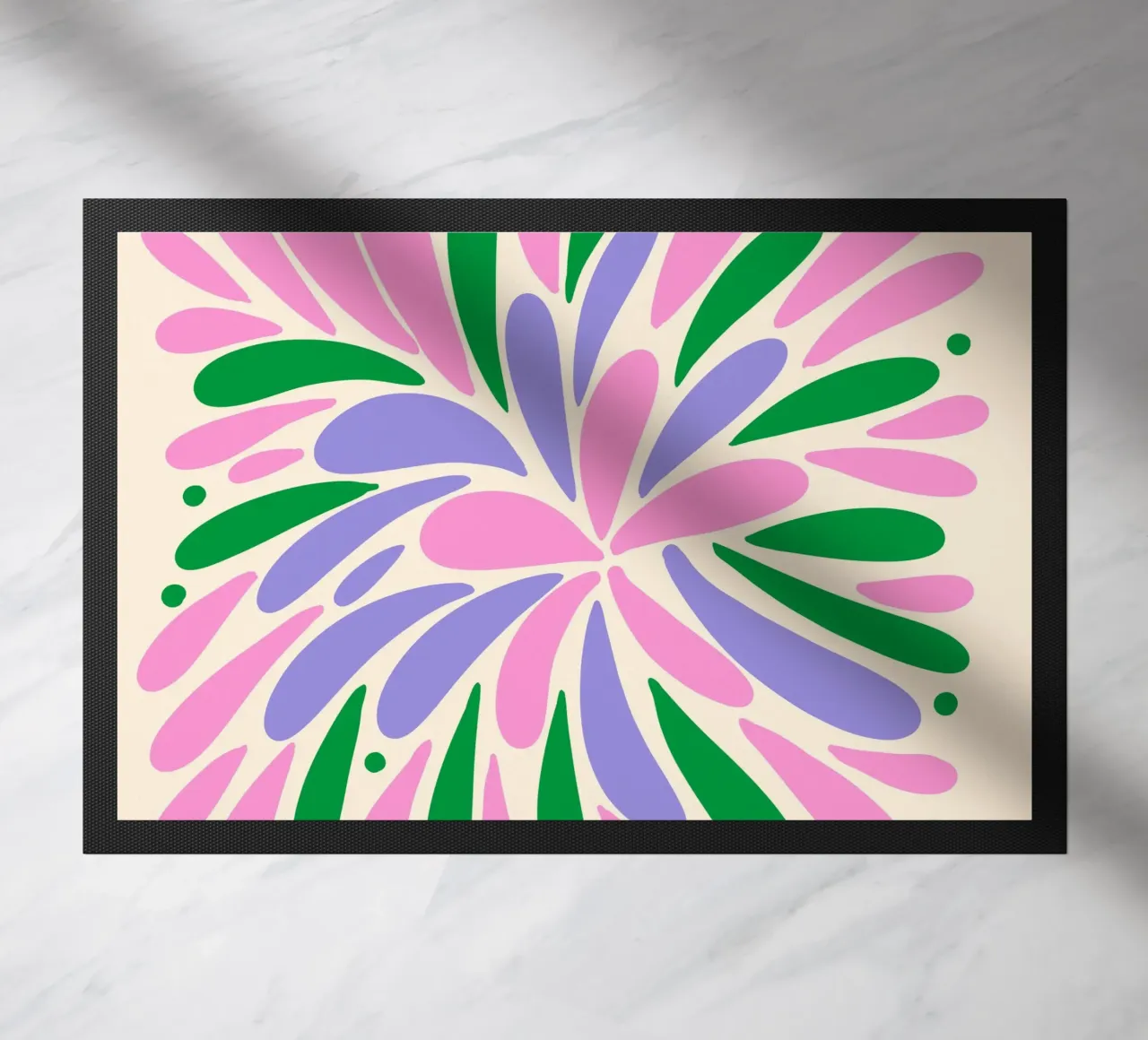 Esplosione floreale - rosa, verde, viola zerbino da Wackapacka