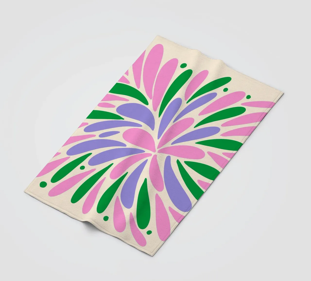 Esplosione floreale - rosa, verde, viola coperta in pile da Wackapacka