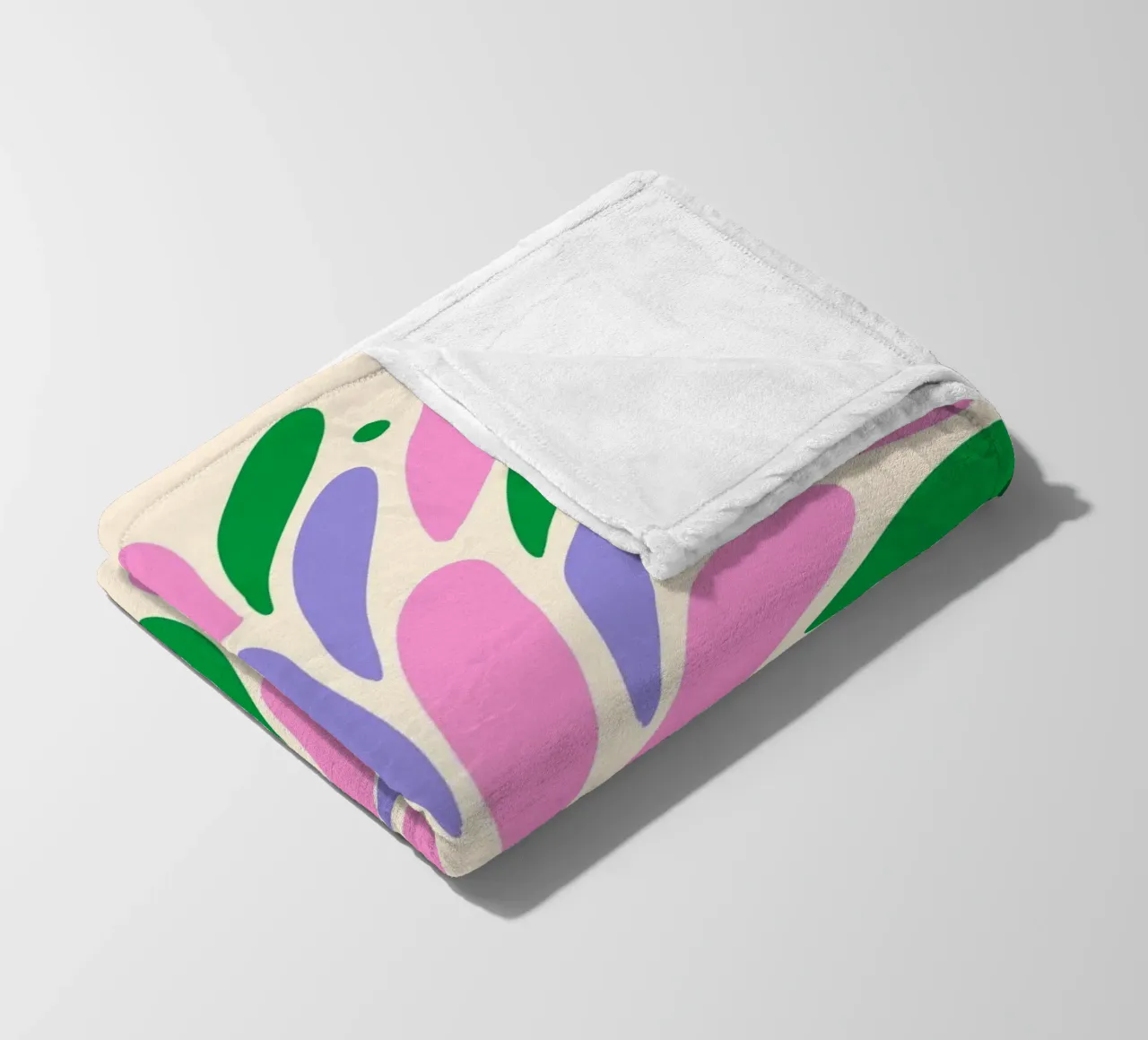 Esplosione floreale - rosa, verde, viola coperta in pile da Wackapacka