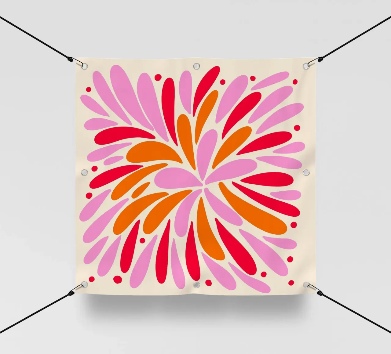 Esplosione floreale - rosa, rosso, arancione telo in pvc da Wackapacka