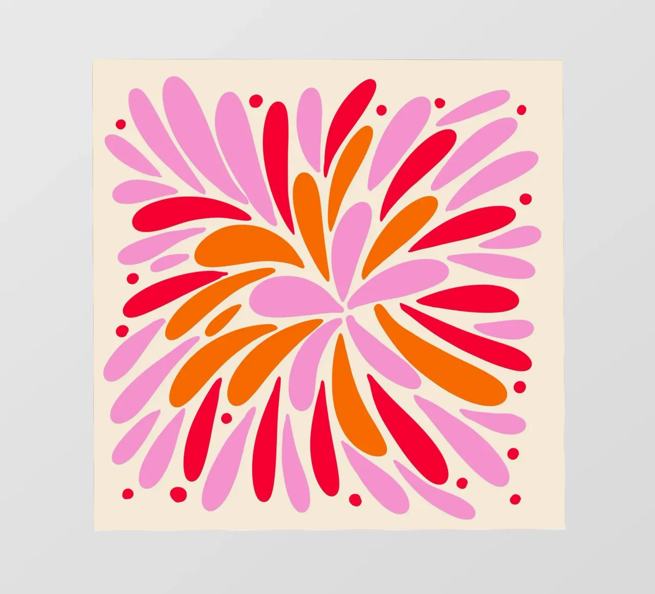 Esplosione floreale - rosa, rosso, arancione telo in pvc da Wackapacka