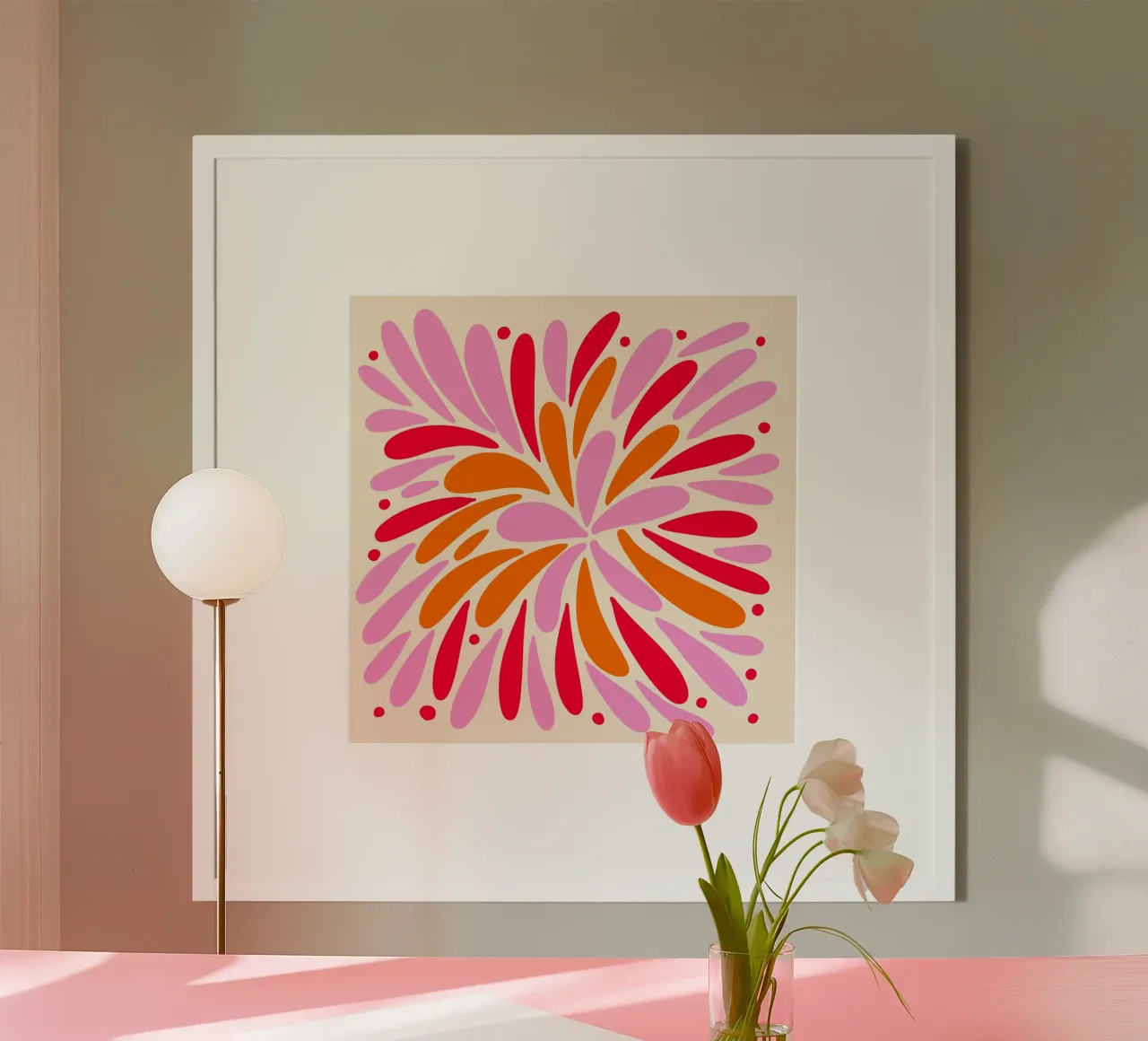 Esplosione floreale - rosa, rosso, arancione carta hahnemühle da Wackapacka