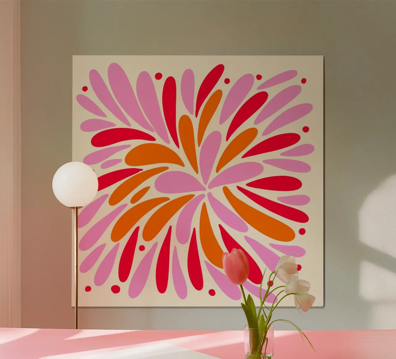 Esplosione floreale - rosa, rosso, arancione carta hahnemühle da Wackapacka