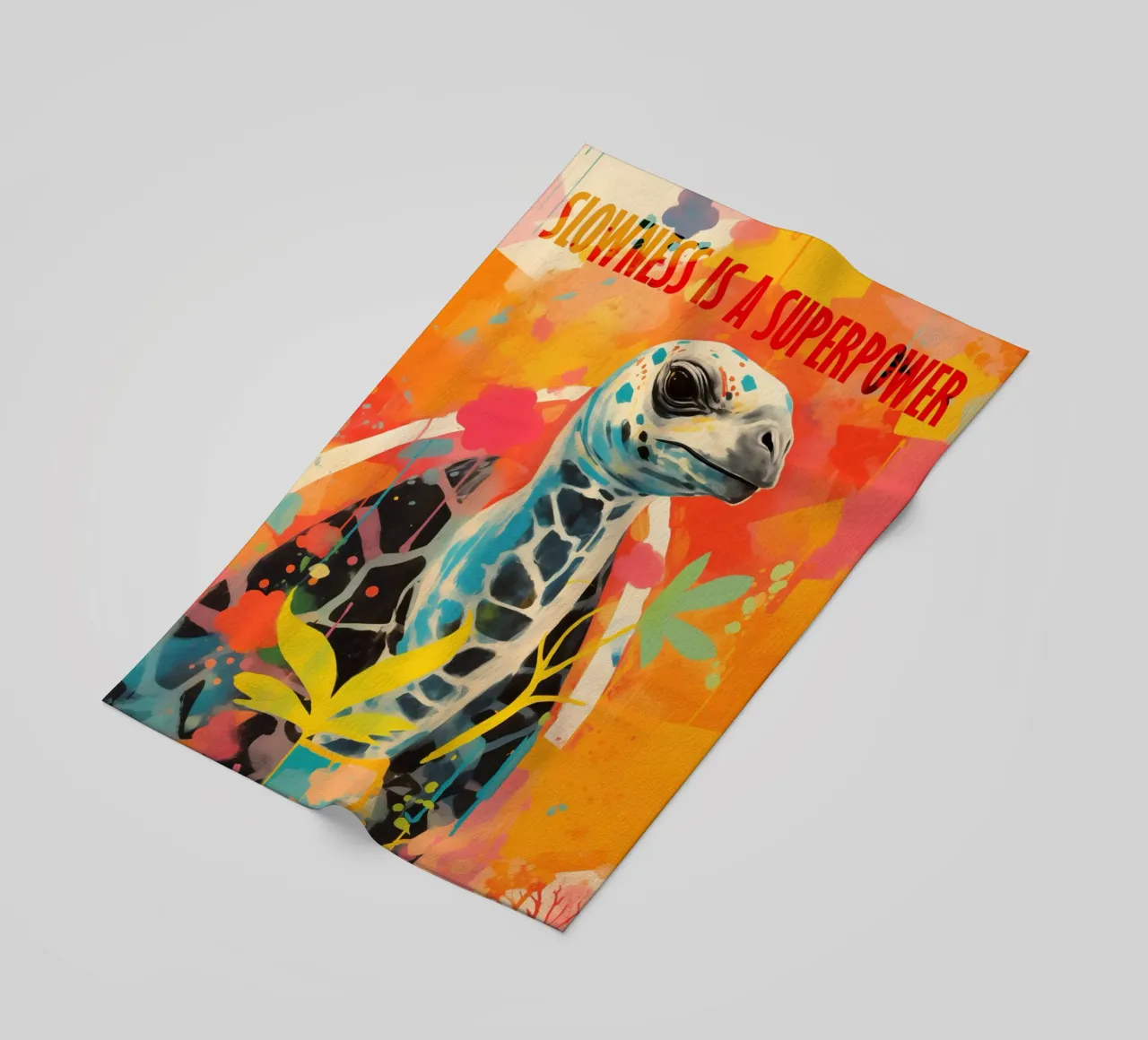 La lentezza è un superpotere | Turtle Graffiti telo mare da Autofocus