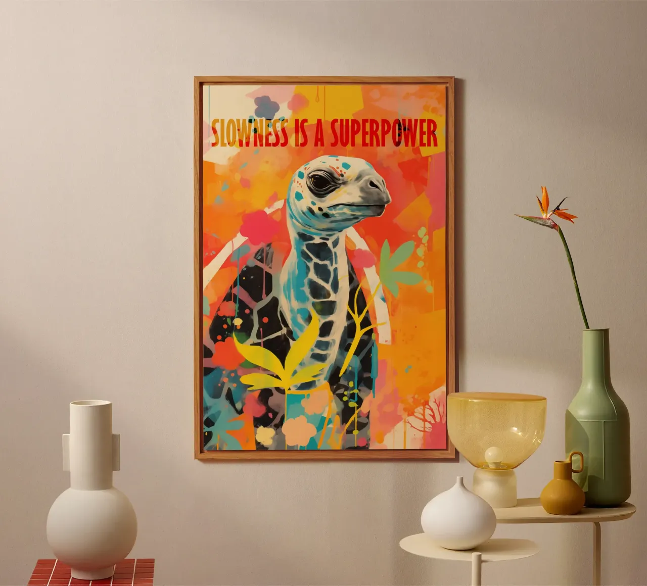 La lentezza è un superpotere | Turtle Graffiti alluminio dibond da Autofocus