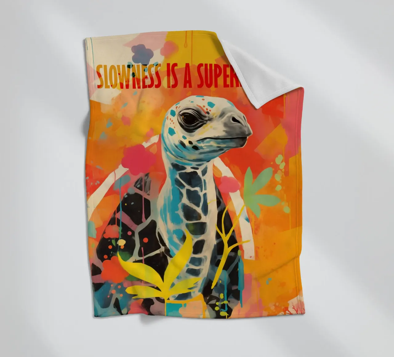 La lentezza è un superpotere | Turtle Graffiti coperta in pile da Autofocus