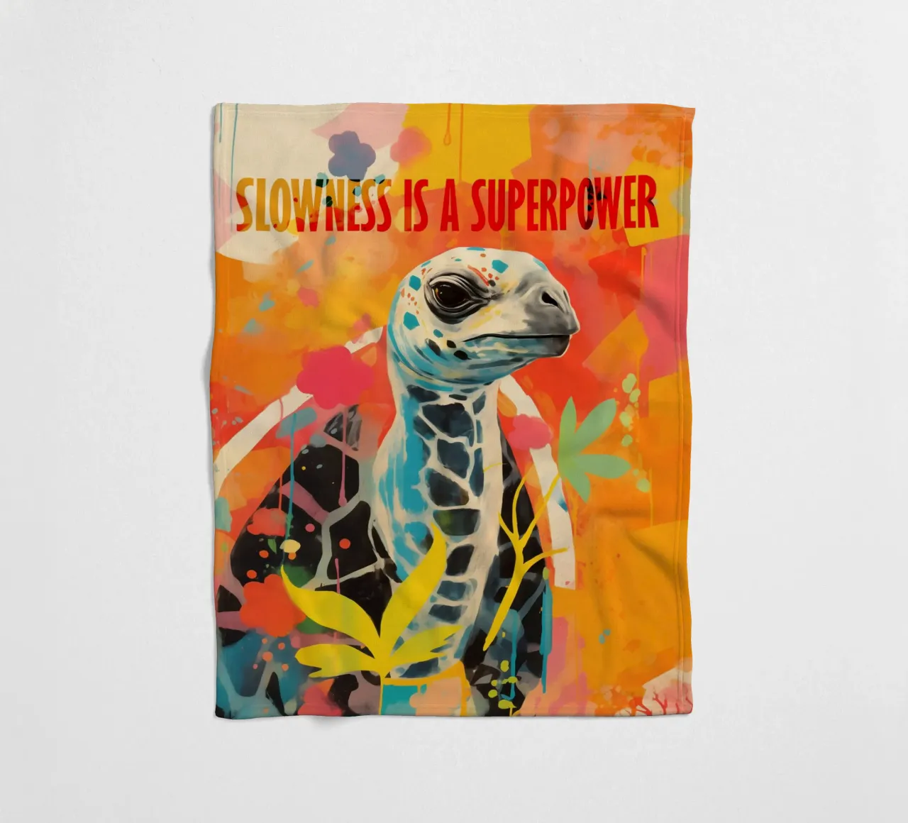 La lentezza è un superpotere | Turtle Graffiti coperta in pile da Autofocus