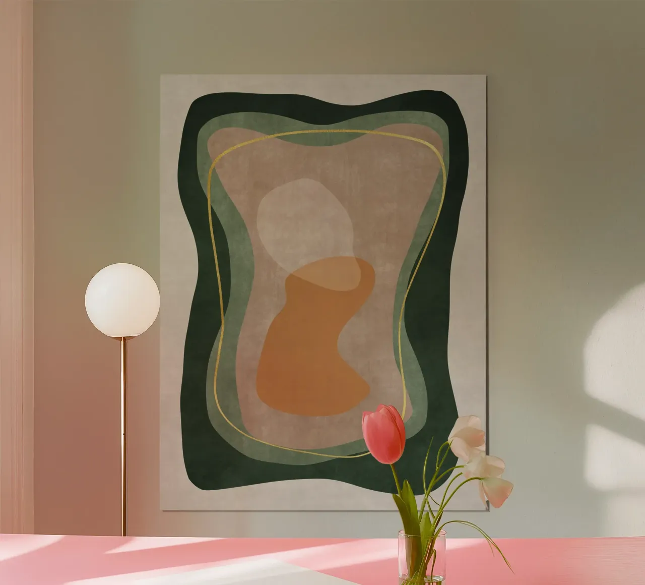 Green Harmony No 1 poster con telaio in alluminio da treechild