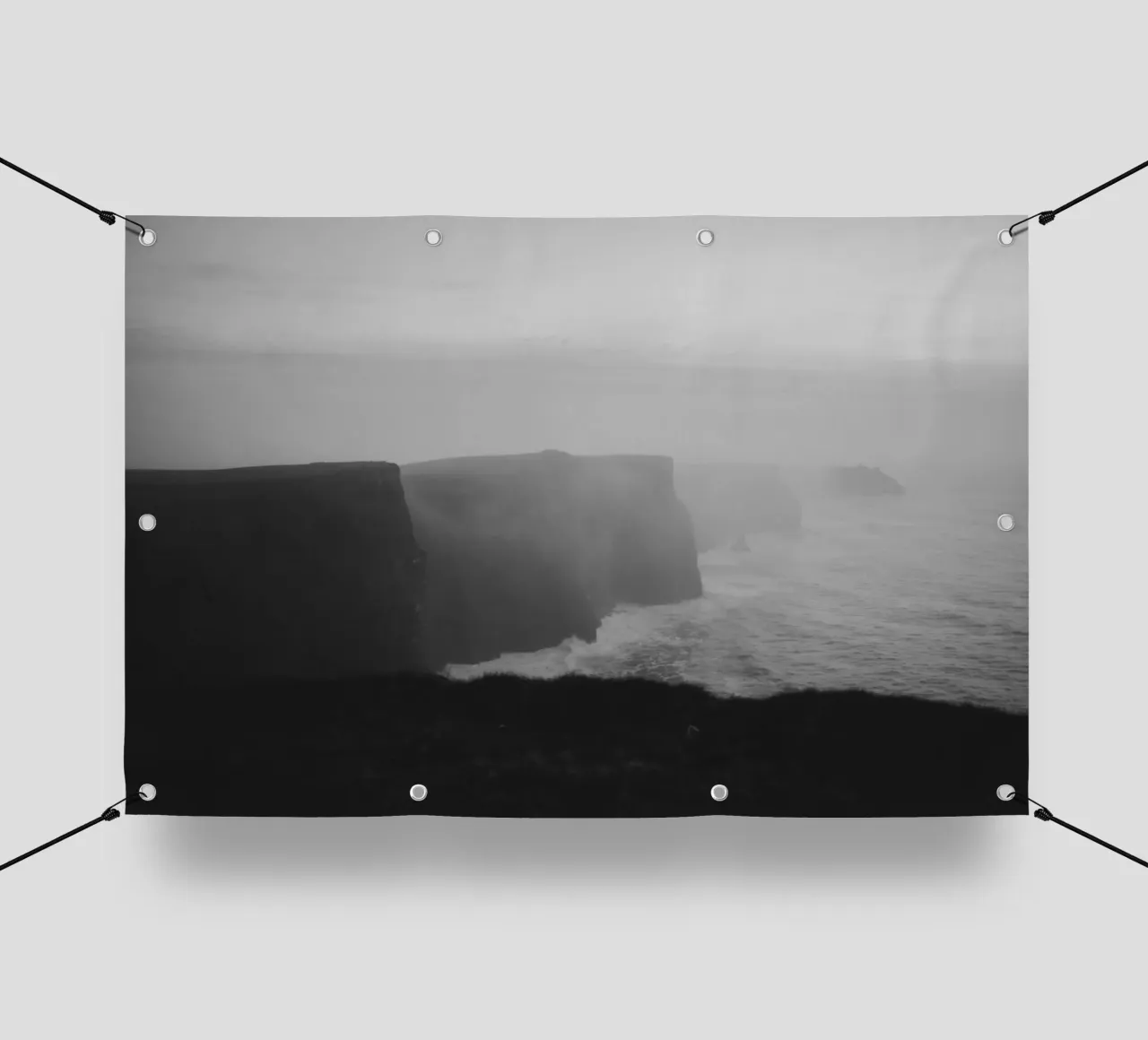 Cliffs of Moher, Irland, schwarz weiß am Abend, Querformat telo in pvc da Stina Freytag