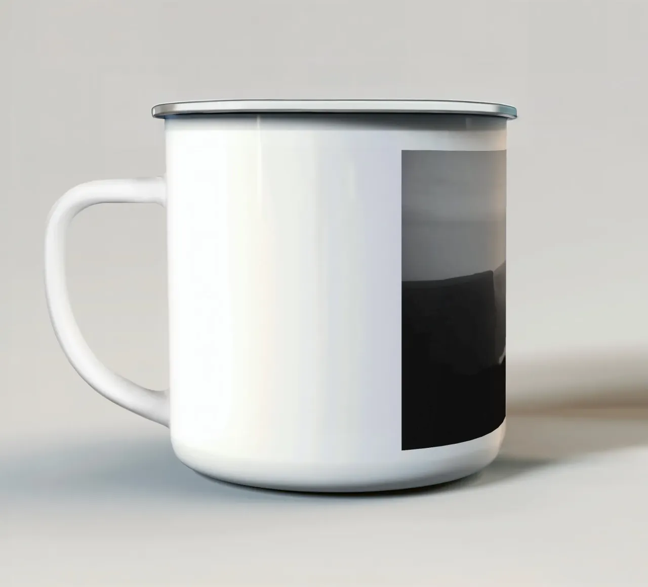 Cliffs of Moher, Irland, schwarz weiß am Abend, Querformat Emaille Tasse von Stina Freytag