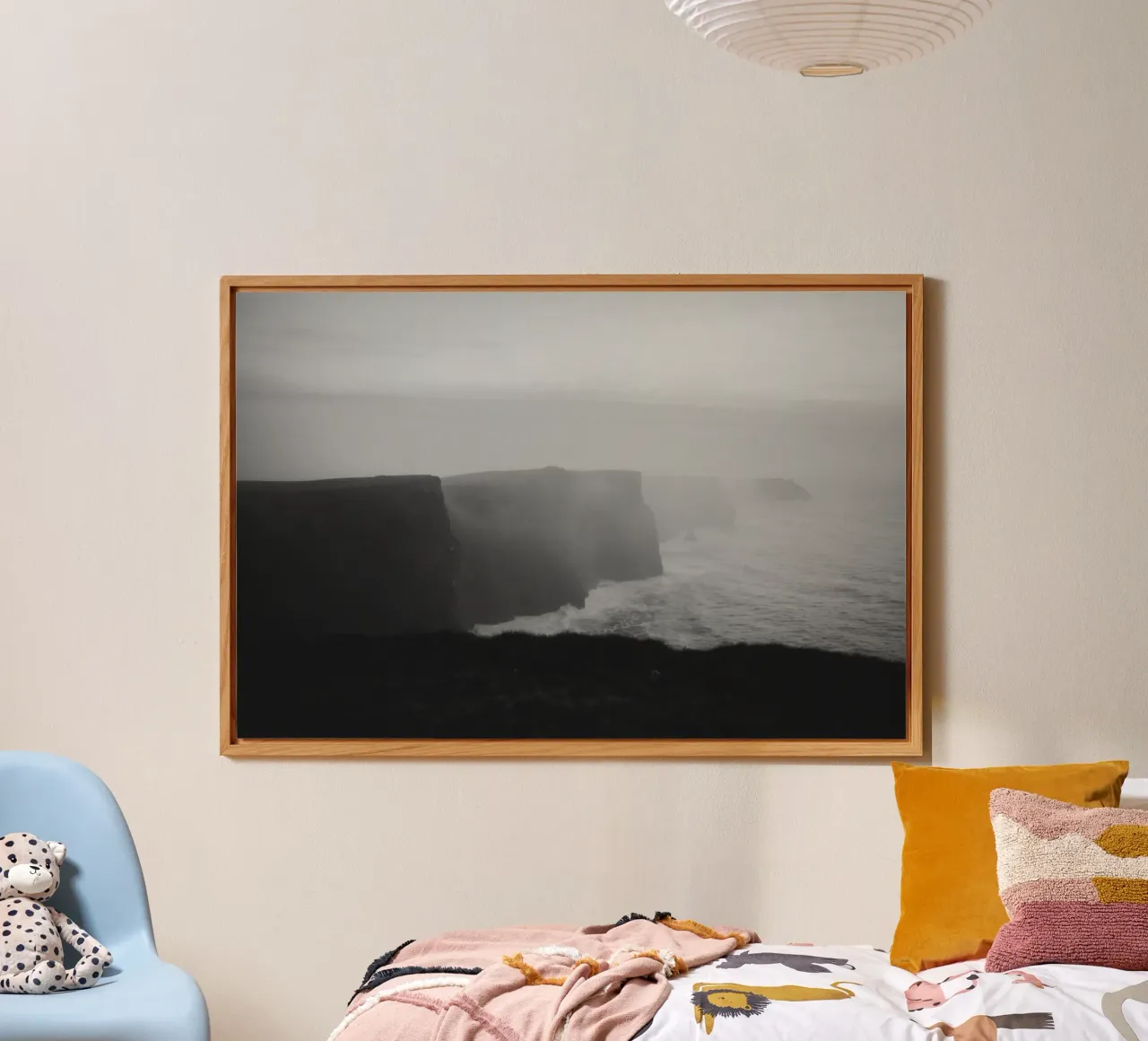 Cliffs of Moher, Irland, schwarz weiß am Abend, Querformat alluminio dibond da Stina Freytag