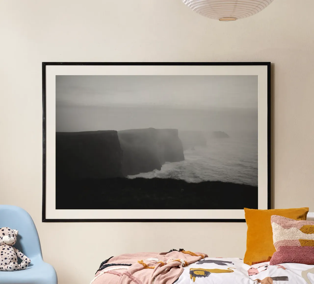 Cliffs of Moher, Irland, schwarz weiß am Abend, Querformat carta hahnemühle da Stina Freytag