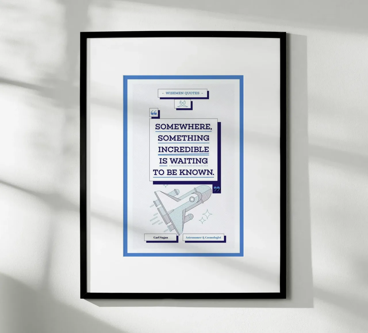 Carl Sagan poster con telaio in plastica da Aycan Elijah Yilmaz