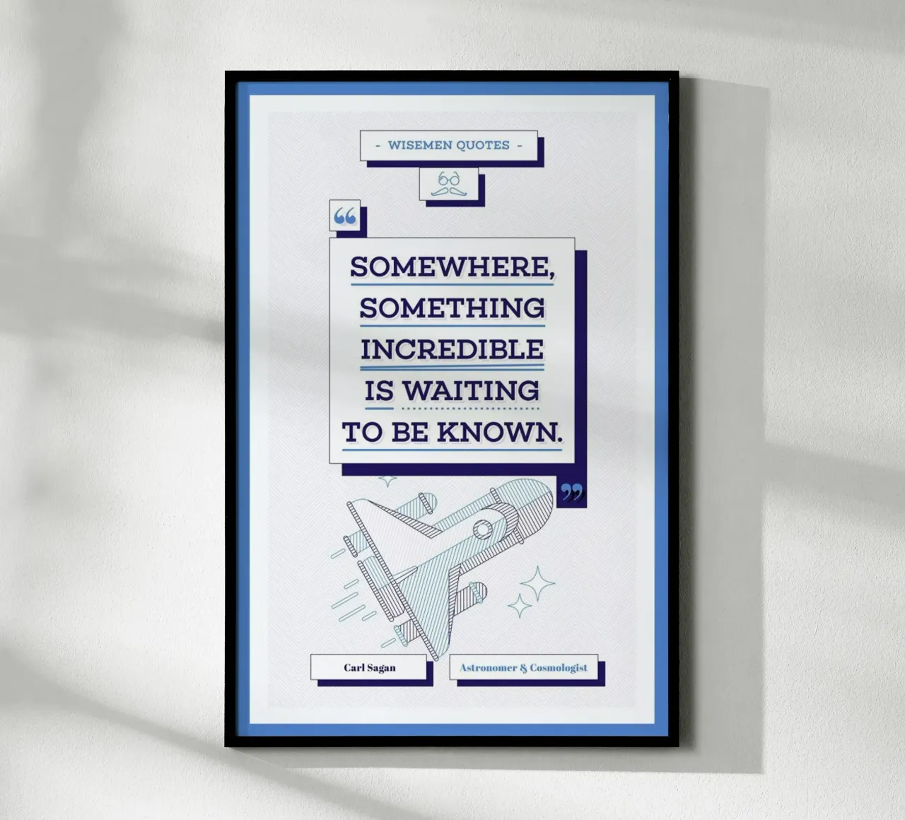 Carl Sagan poster con telaio in plastica da Aycan Elijah Yilmaz