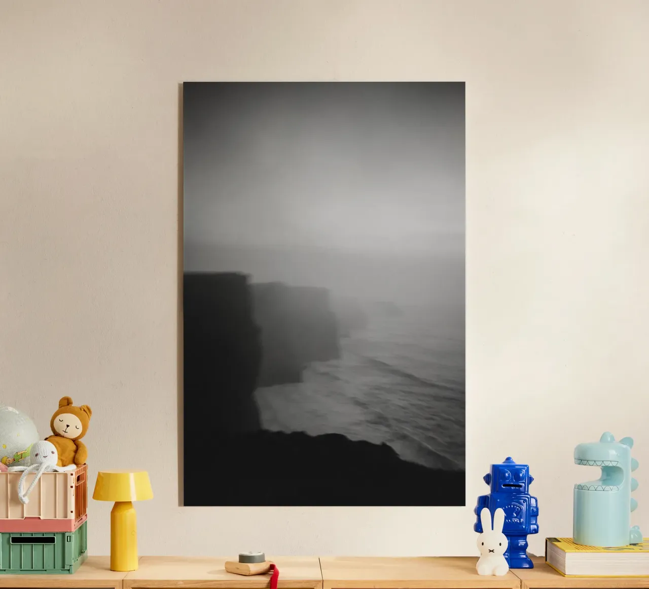 Cliffs of Moher, Irland, schwarz weiß am Abend, Hochformat plexiglass da Stina Freytag