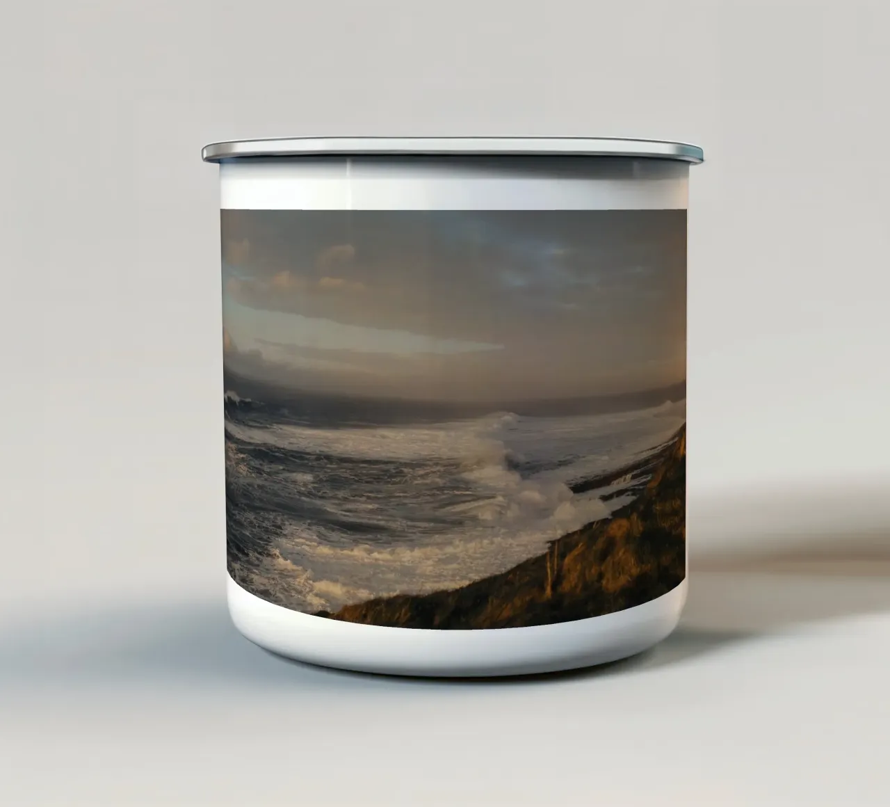 Das Meer im Sonnenuntergang, Irland tazza in smalto da Stina Freytag