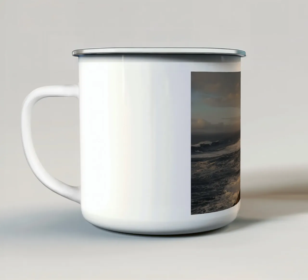 Das Meer im Sonnenuntergang, Irland tazza in smalto da Stina Freytag