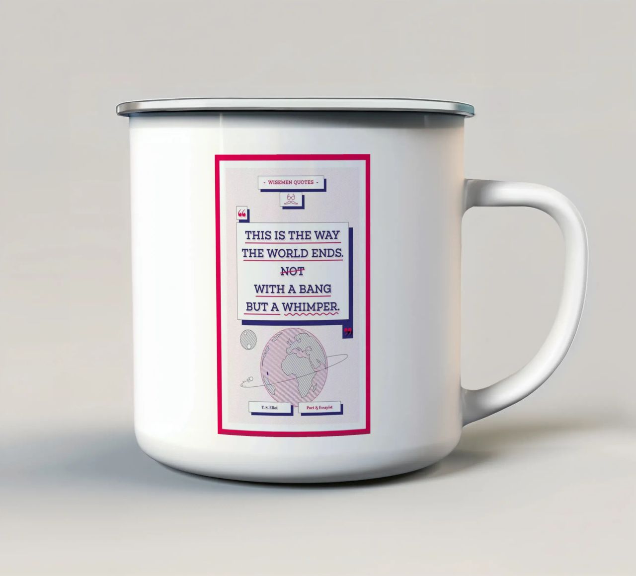 T. S. Eliot tazza in smalto da Aycan Elijah Yilmaz