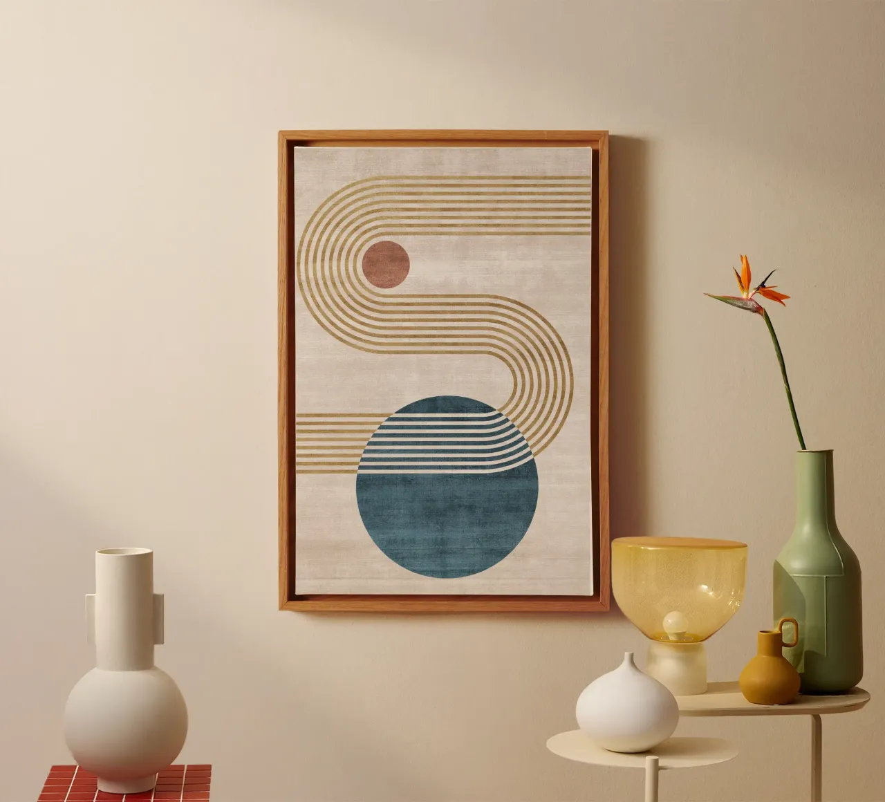 Geometric Harmony No 2 tela con Cornice a cassetta da treechild