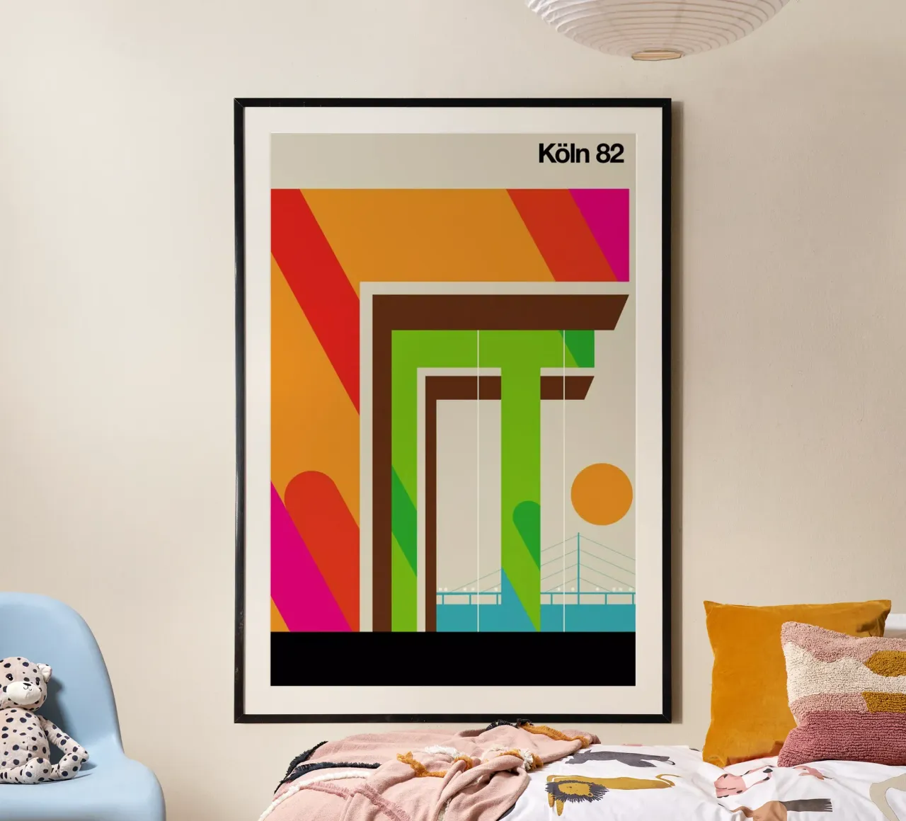 Köln 82 poster with plastic frame by Bo Lundberg