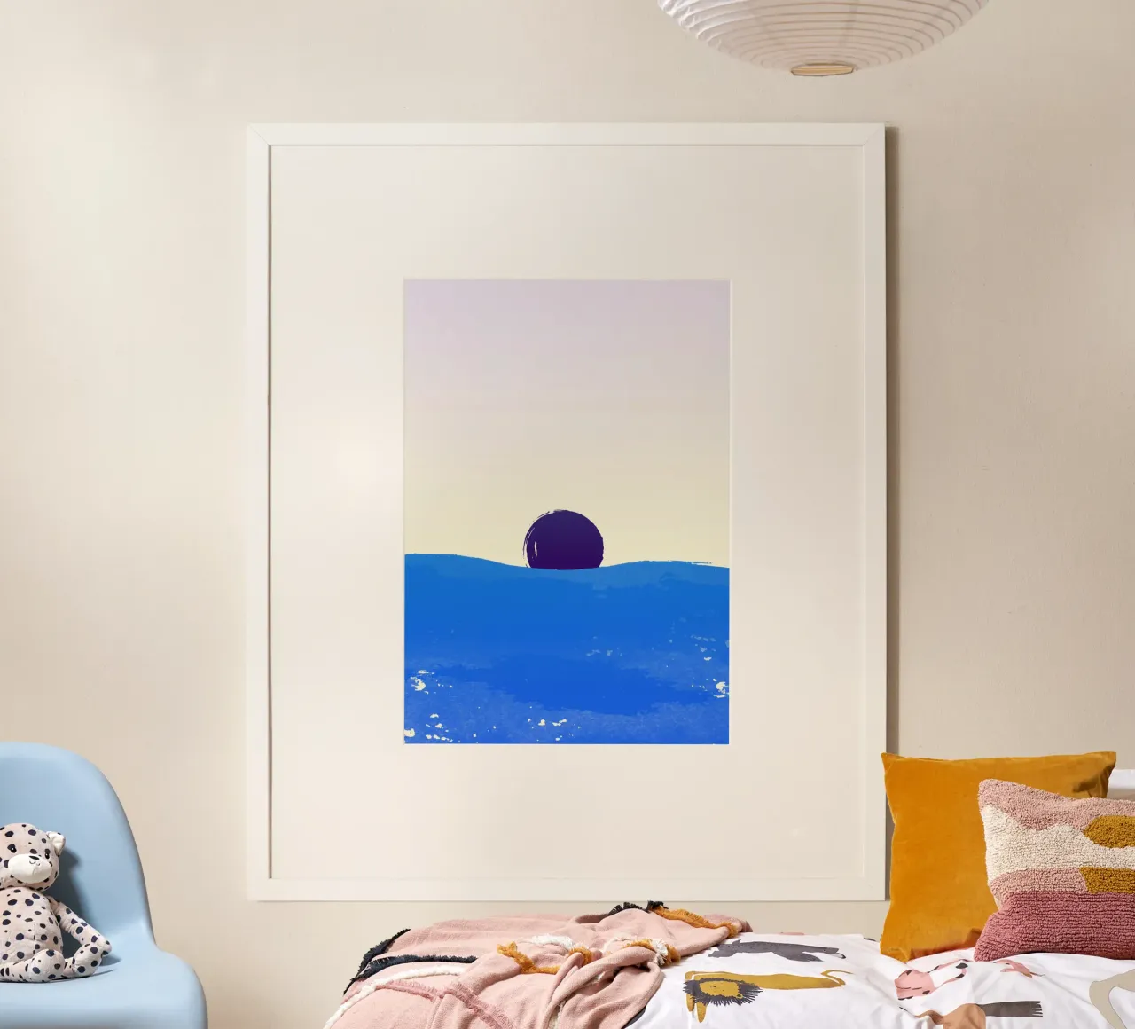 Coucher de soleil sur l'océan poster con telaio in legno da Sea Lover