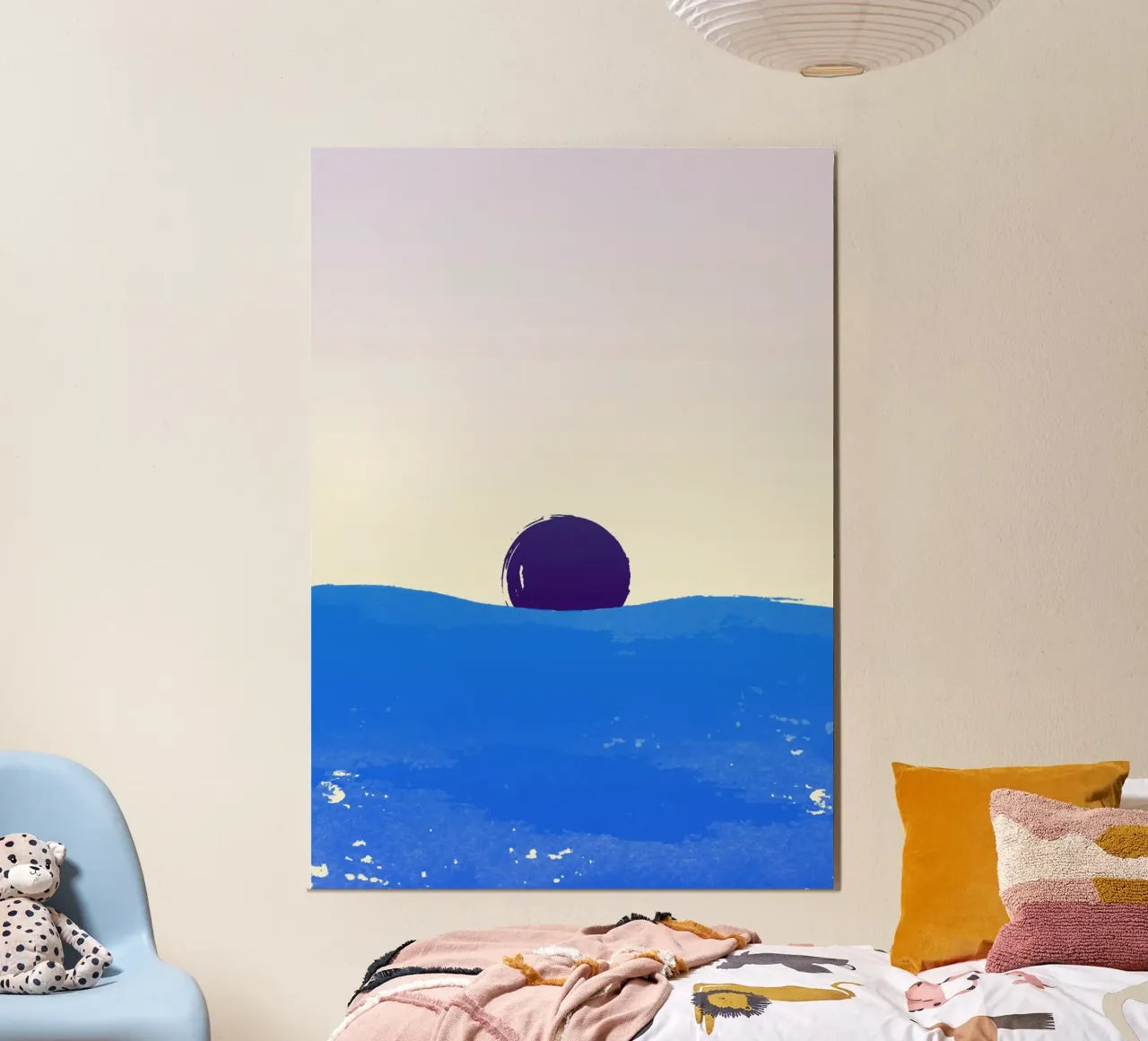 Coucher de soleil sur l'océan poster con telaio in legno da Sea Lover