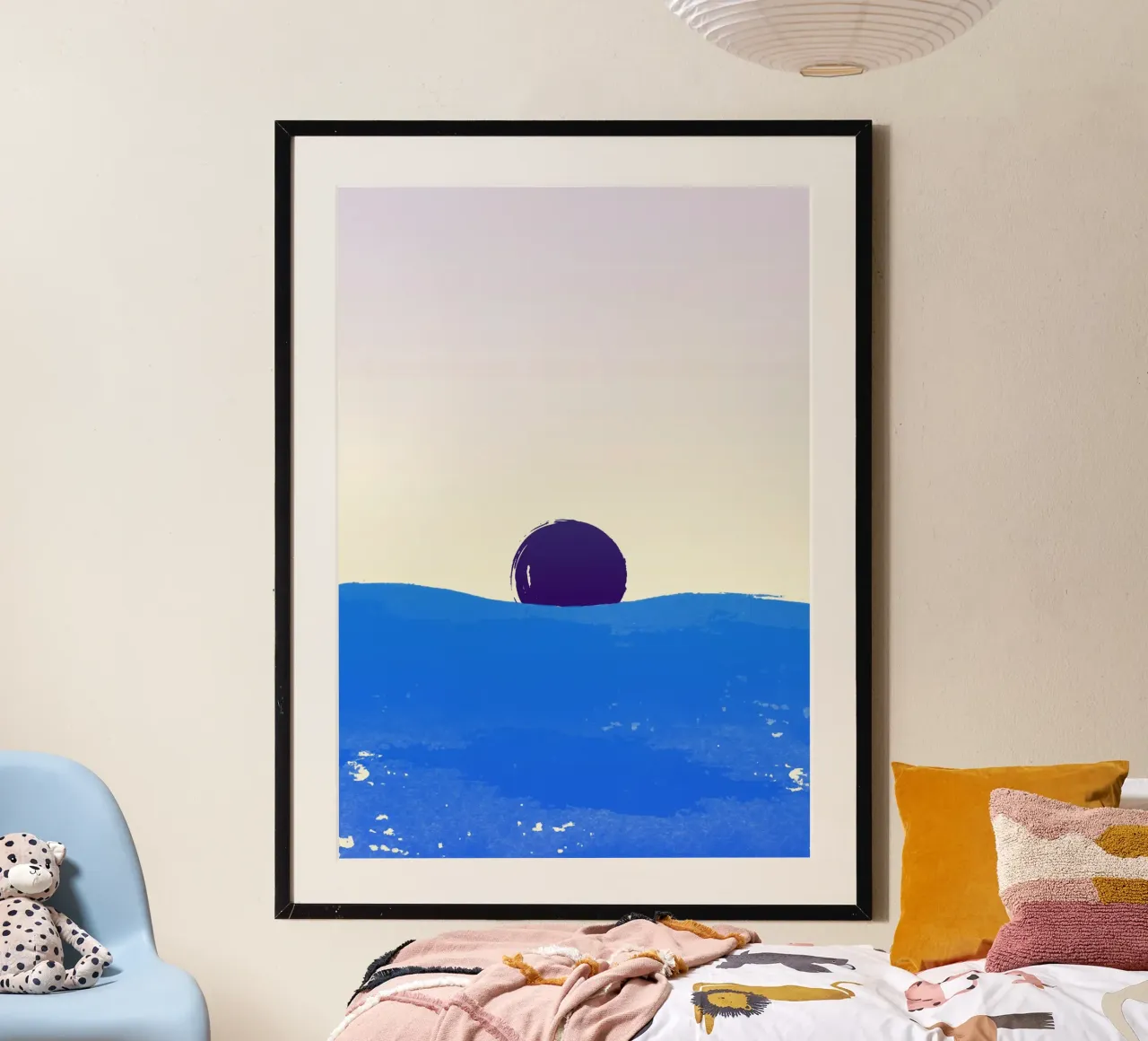 Coucher de soleil sur l'océan poster con telaio in legno da Sea Lover