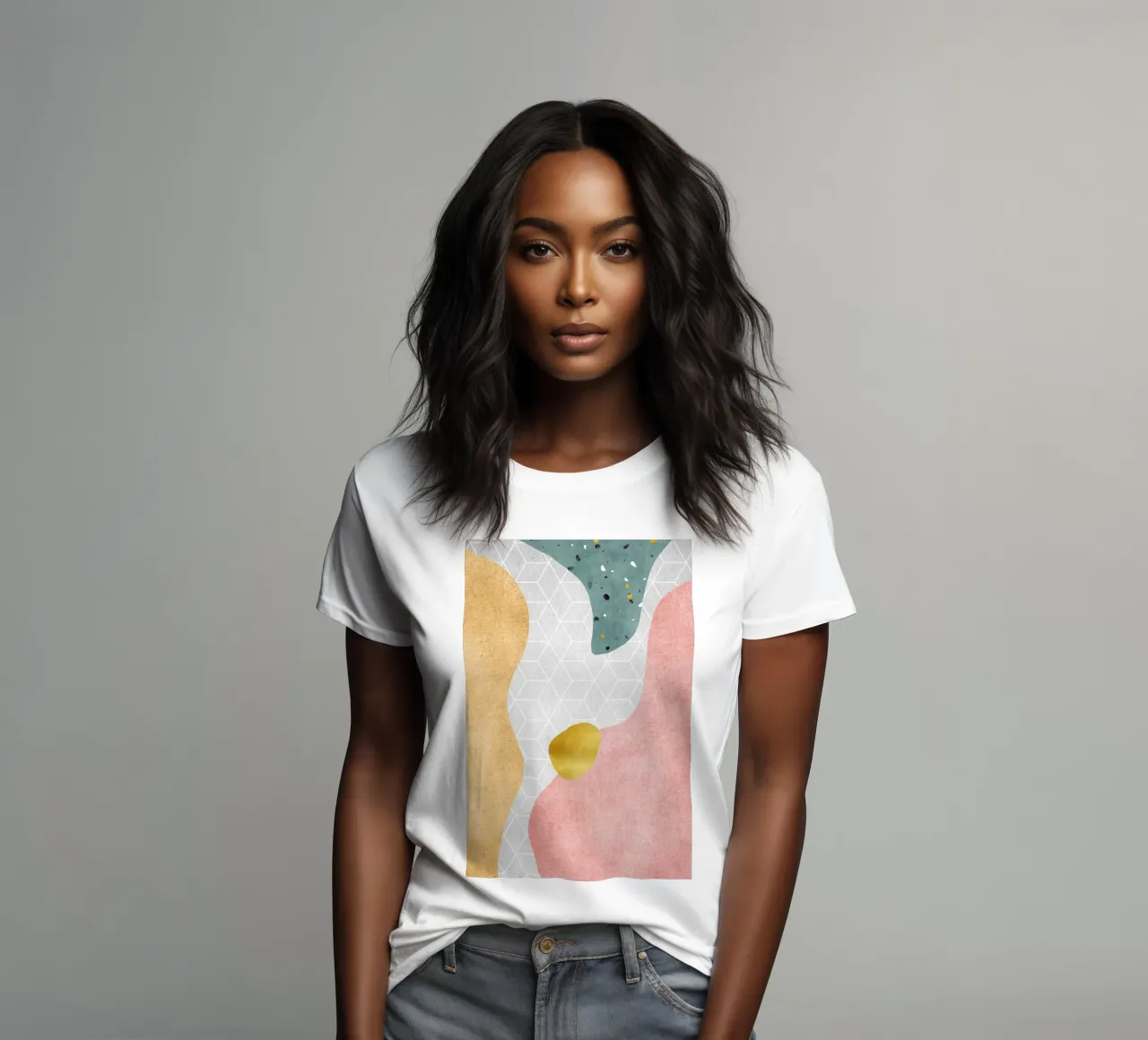 Geometric Harmony No 4 women's fitted t-shirt by treechild