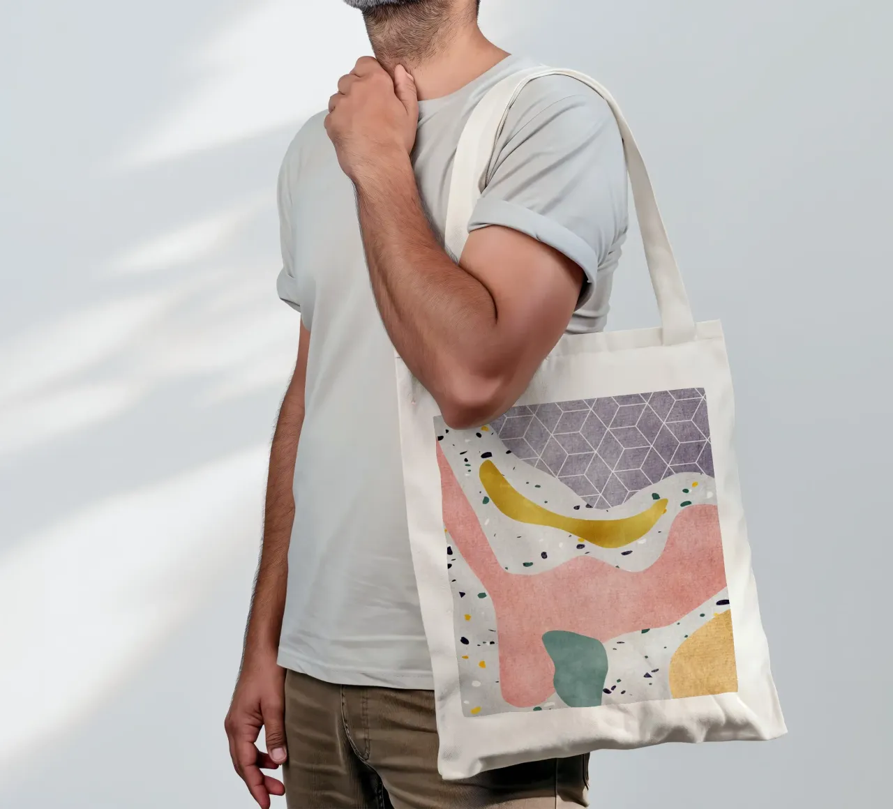 Geometric Harmony No 5 borsa in juta da treechild