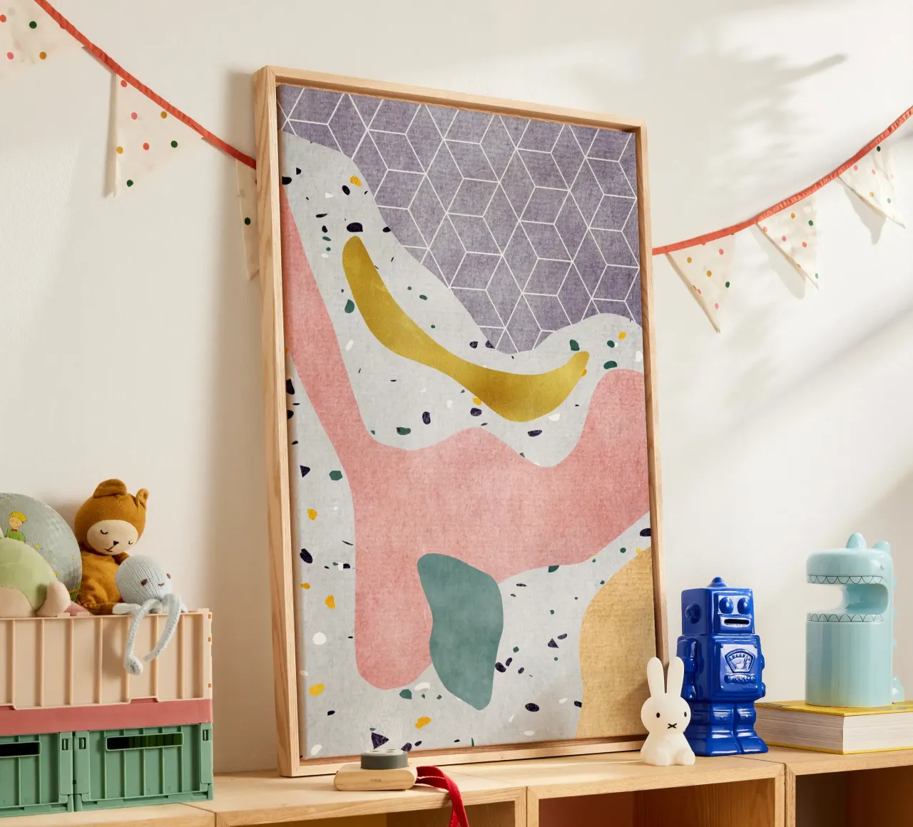 Geometric Harmony No 5 tela con Cornice a cassetta da treechild