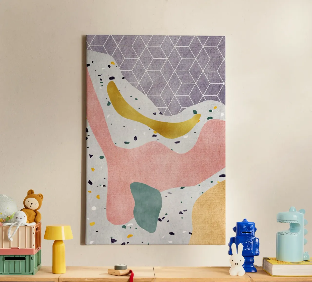 Geometric Harmony No 5 tela con Cornice a cassetta da treechild