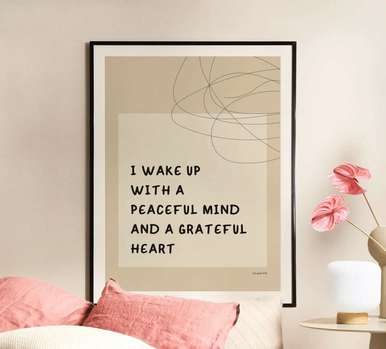 Peaceful Mind poster con telaio in alluminio da treechild