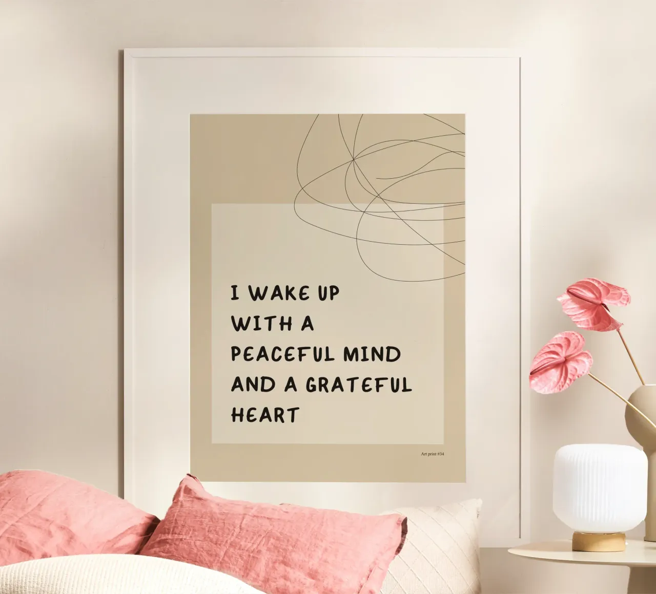 Peaceful Mind poster con telaio in alluminio da treechild
