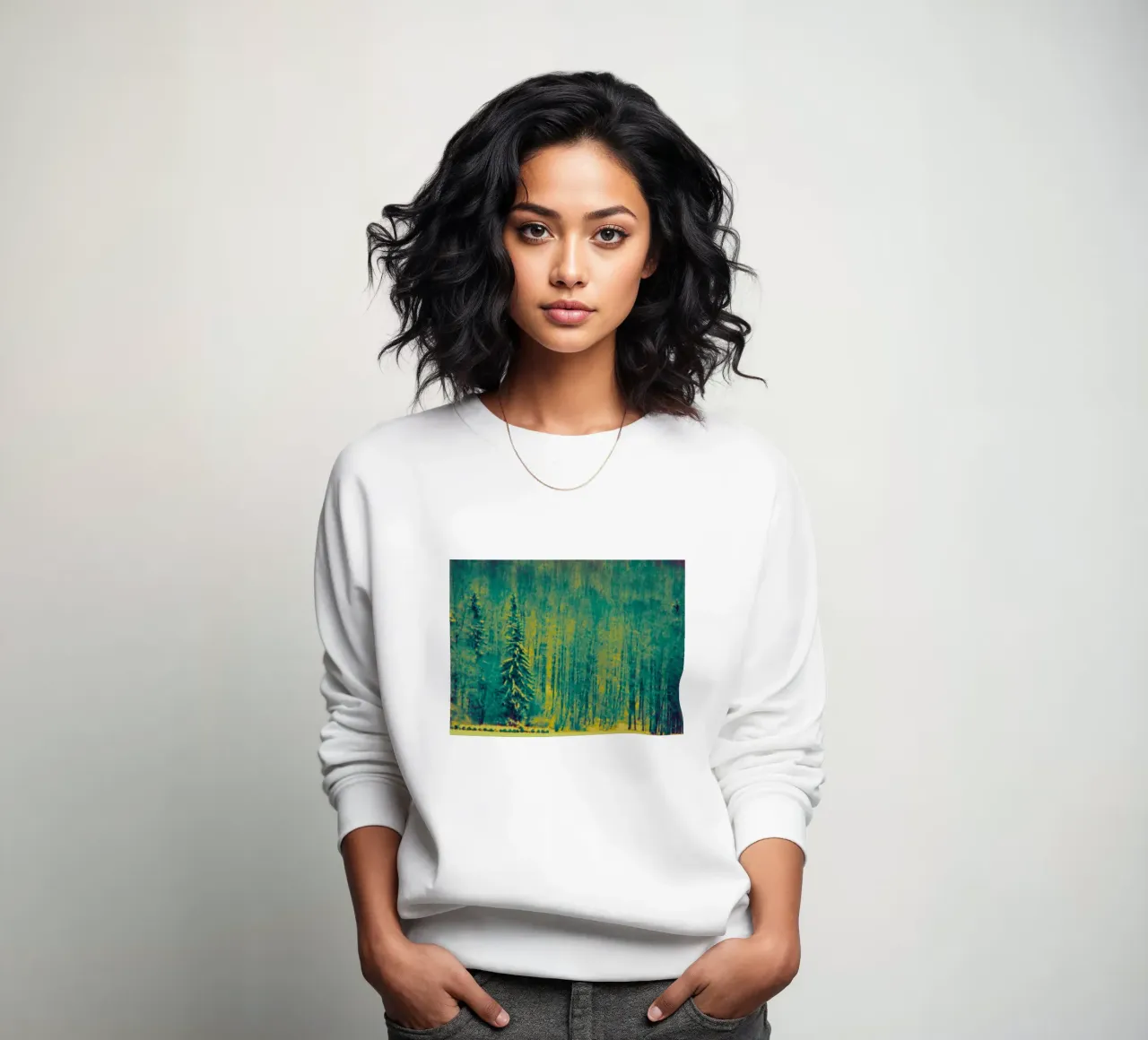 Alberi innevati nella foresta felpa da Something for you