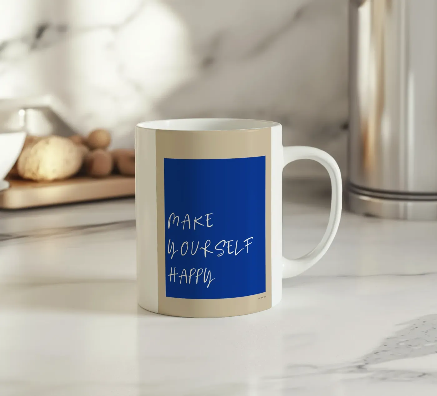 Make Yourself Happy ceramic mug by treechild