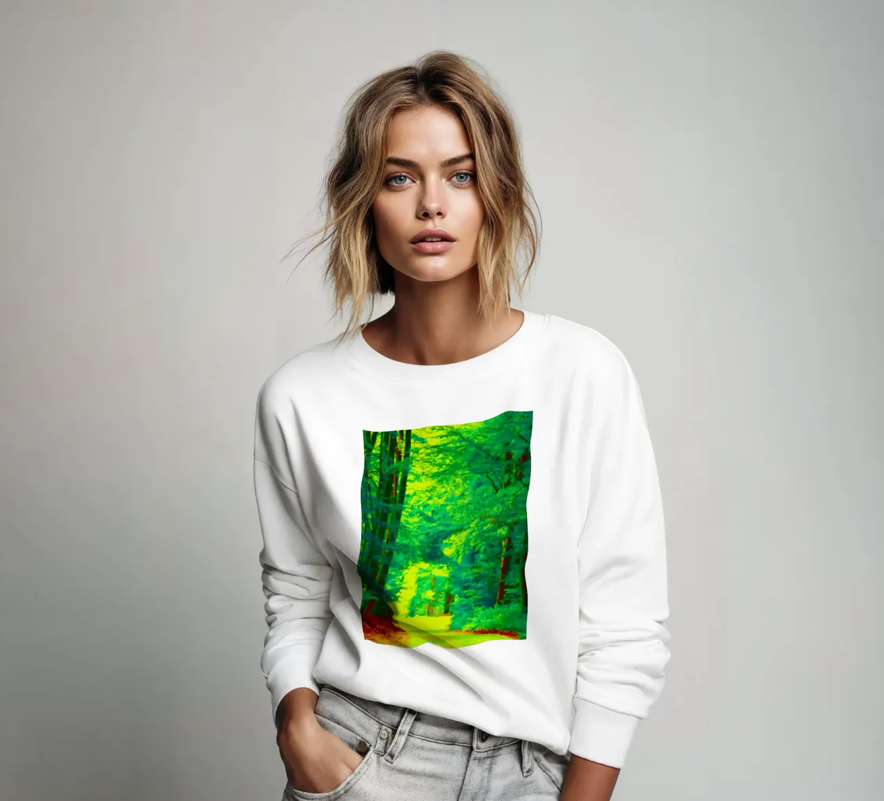 Ein Weg im Wald im Sommer Sweatshirt von Something for you