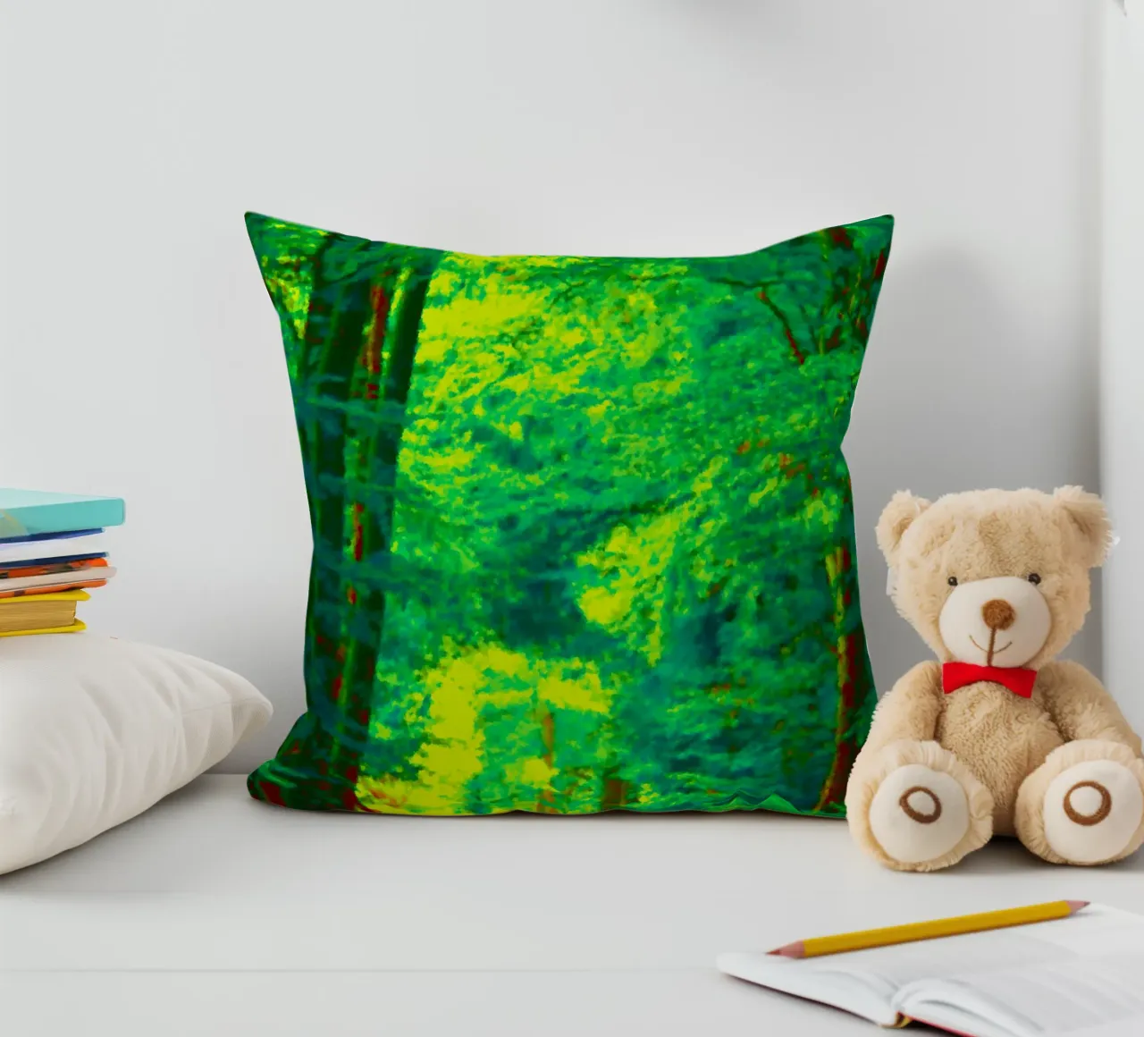 A path in the forest in summer decorative cushion by Something for you
