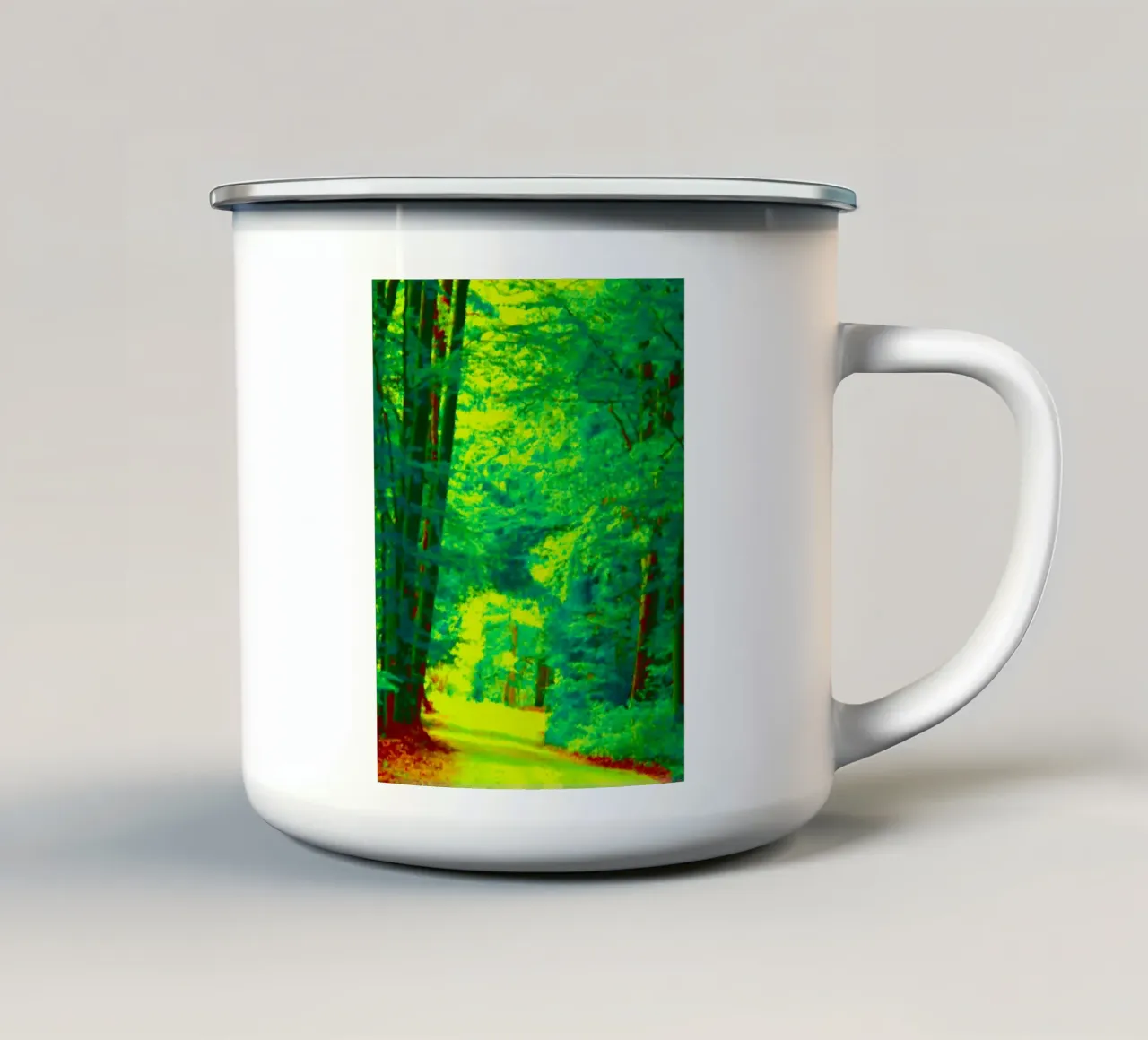 A path in the forest in summer enamel mug by Something for you