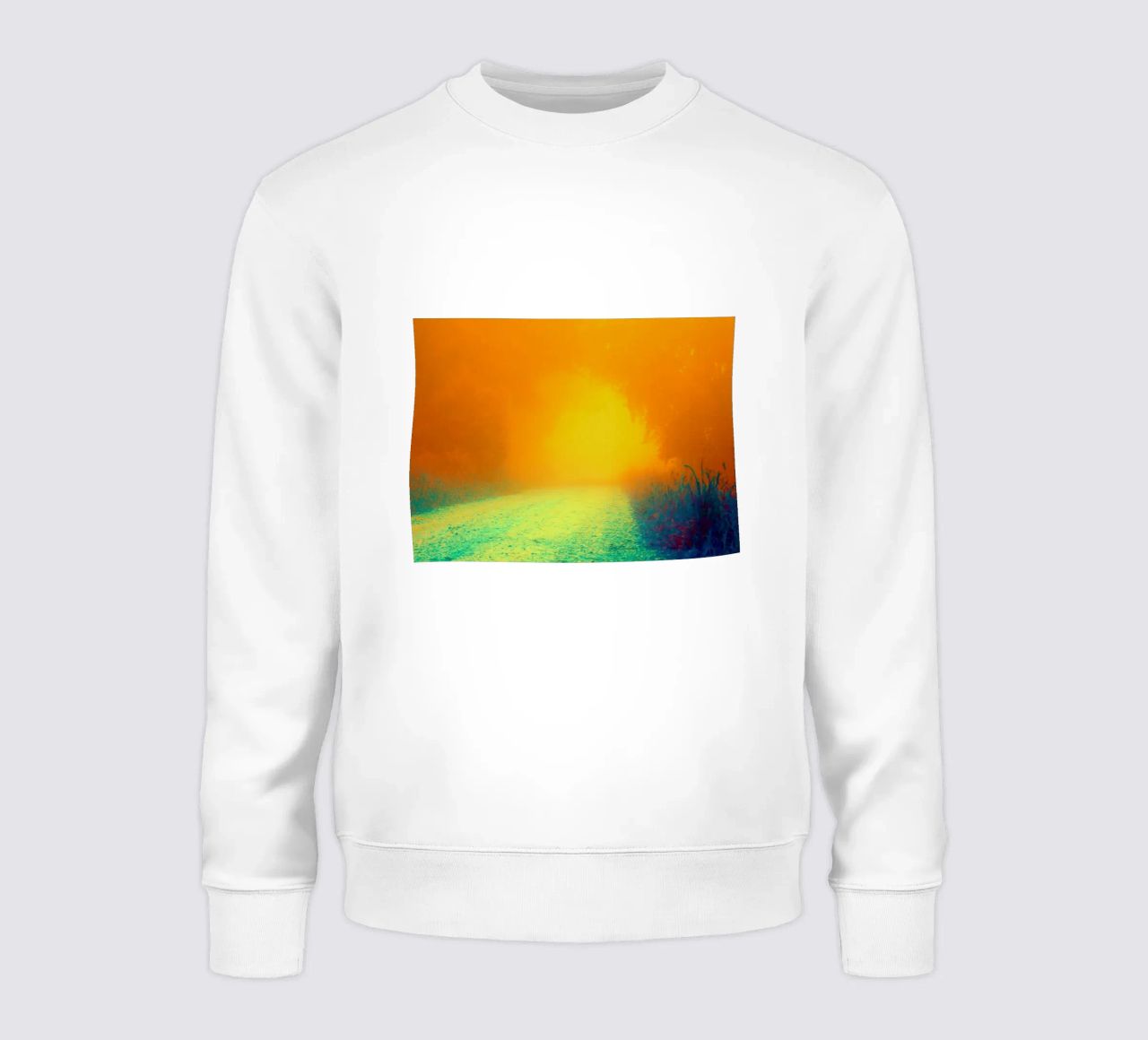 A path in the forest in the fog sweatshirt by Something for you