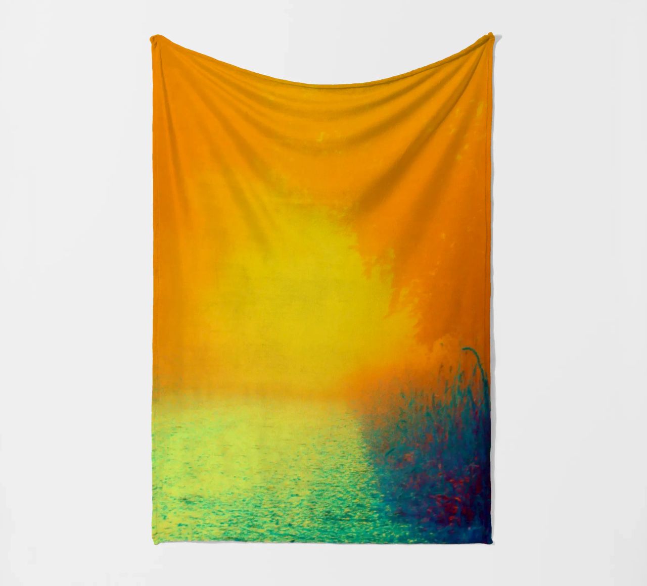 A path in the forest in the fog fleece blanket by Something for you