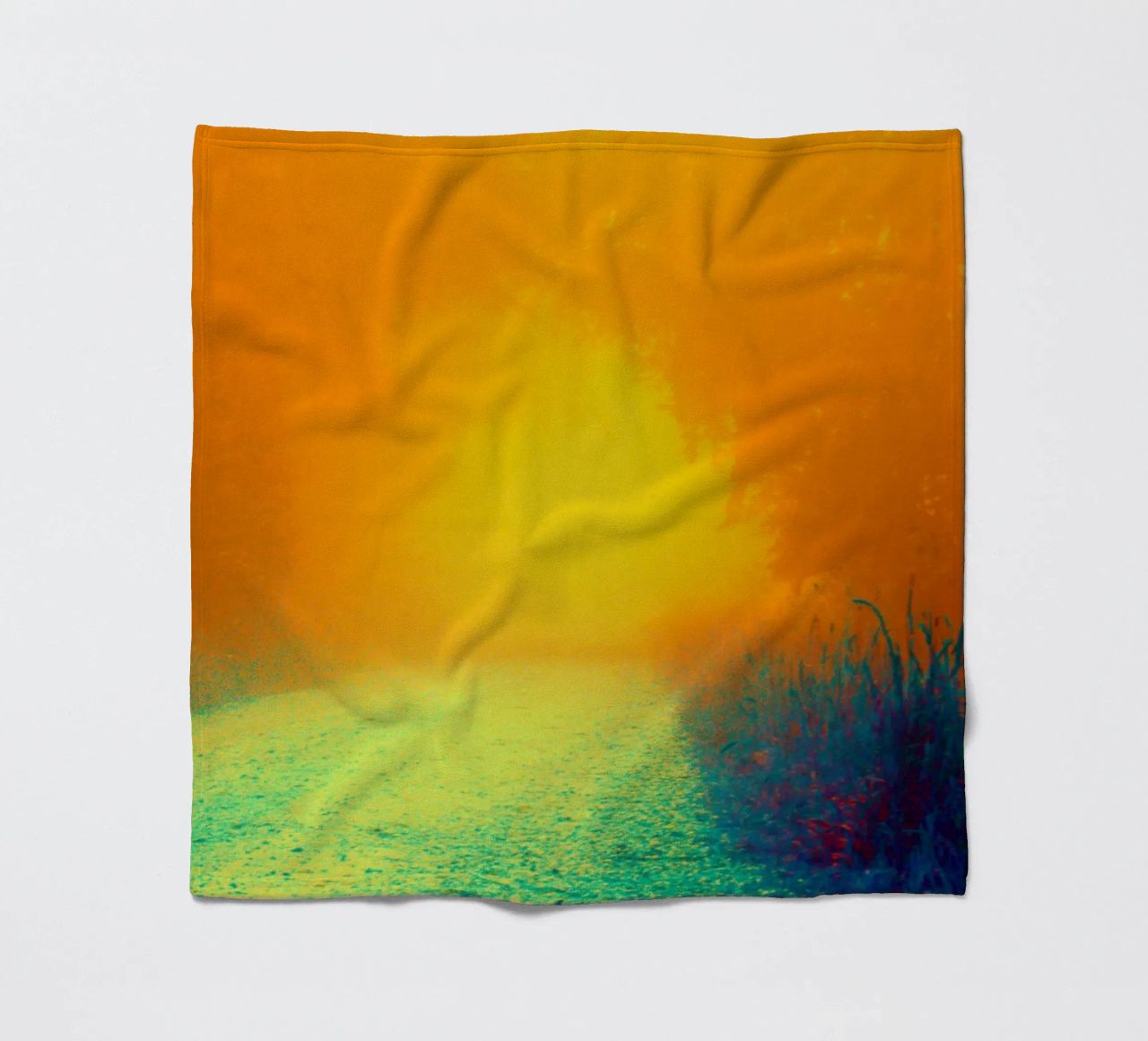 A path in the forest in the fog fleece blanket by Something for you
