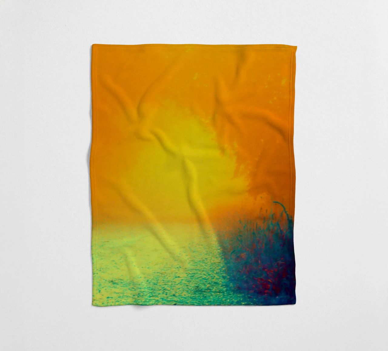 A path in the forest in the fog fleece blanket by Something for you