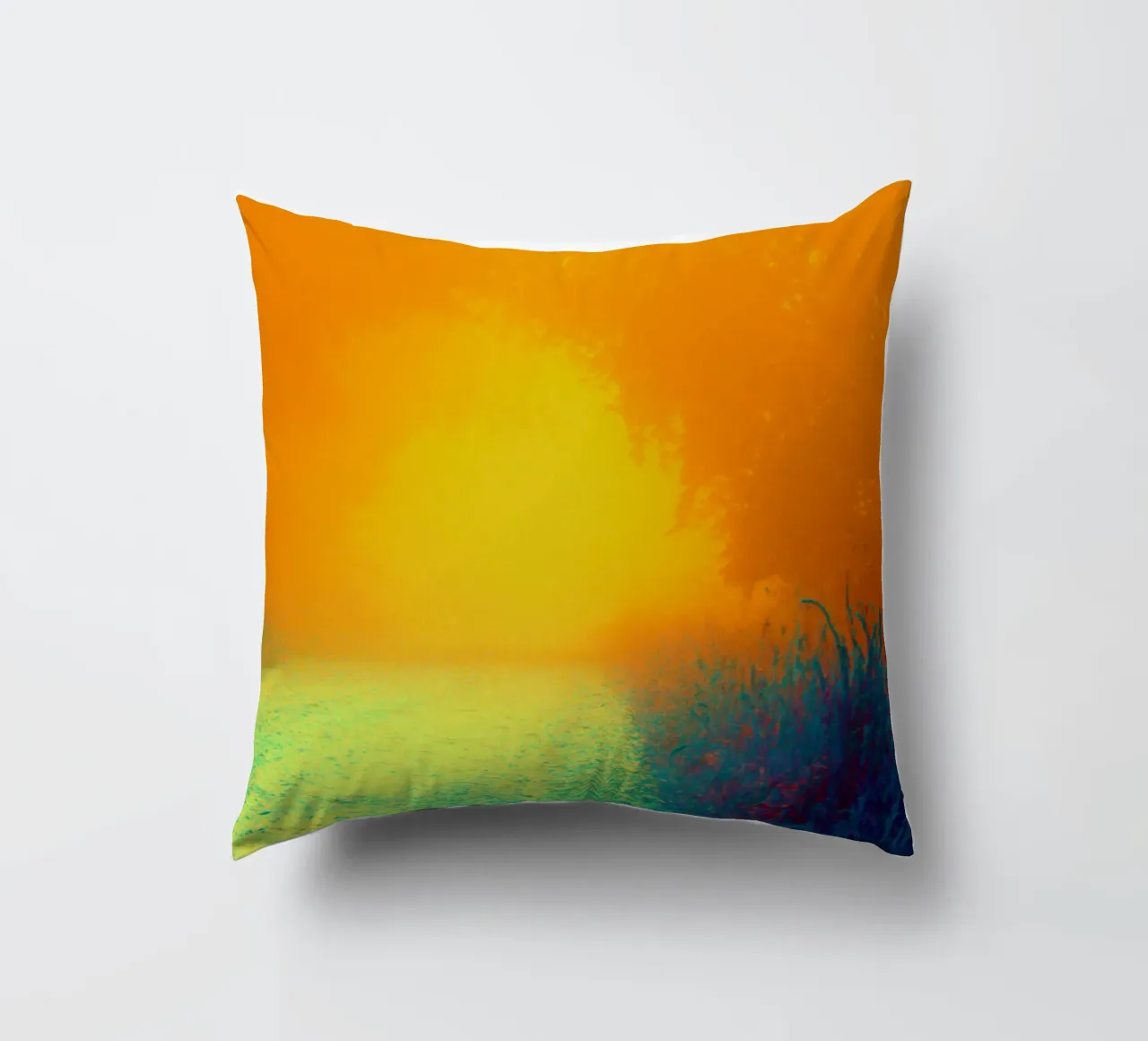 A path in the forest in the fog decorative cushion by Something for you