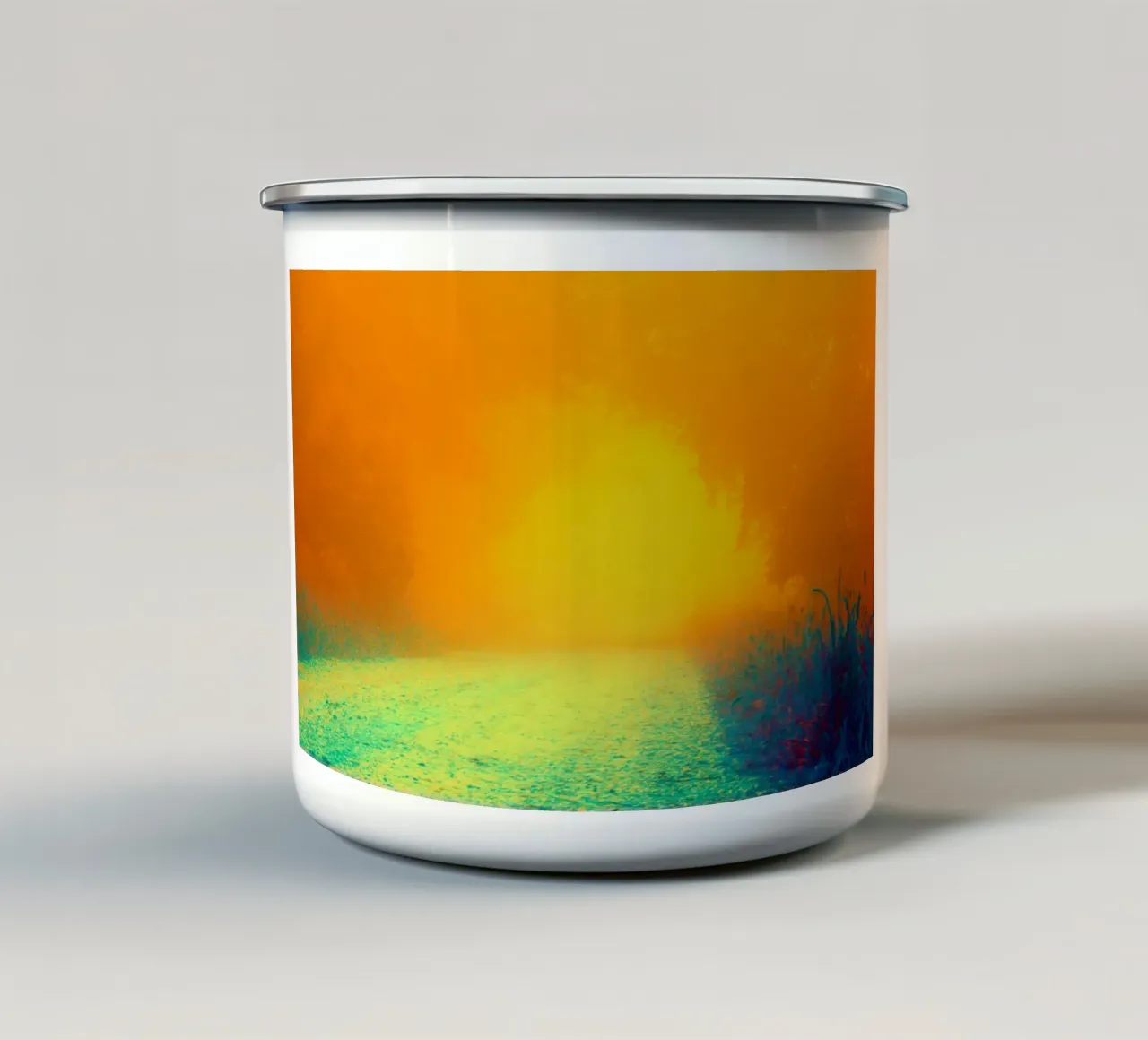 Un chemin dans la forêt dans le brouillard mug en émail de Something for you